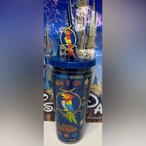 Disney Parks Enchanted Tiki Room 20oz Plastic Tumbler Cup Straw NEW